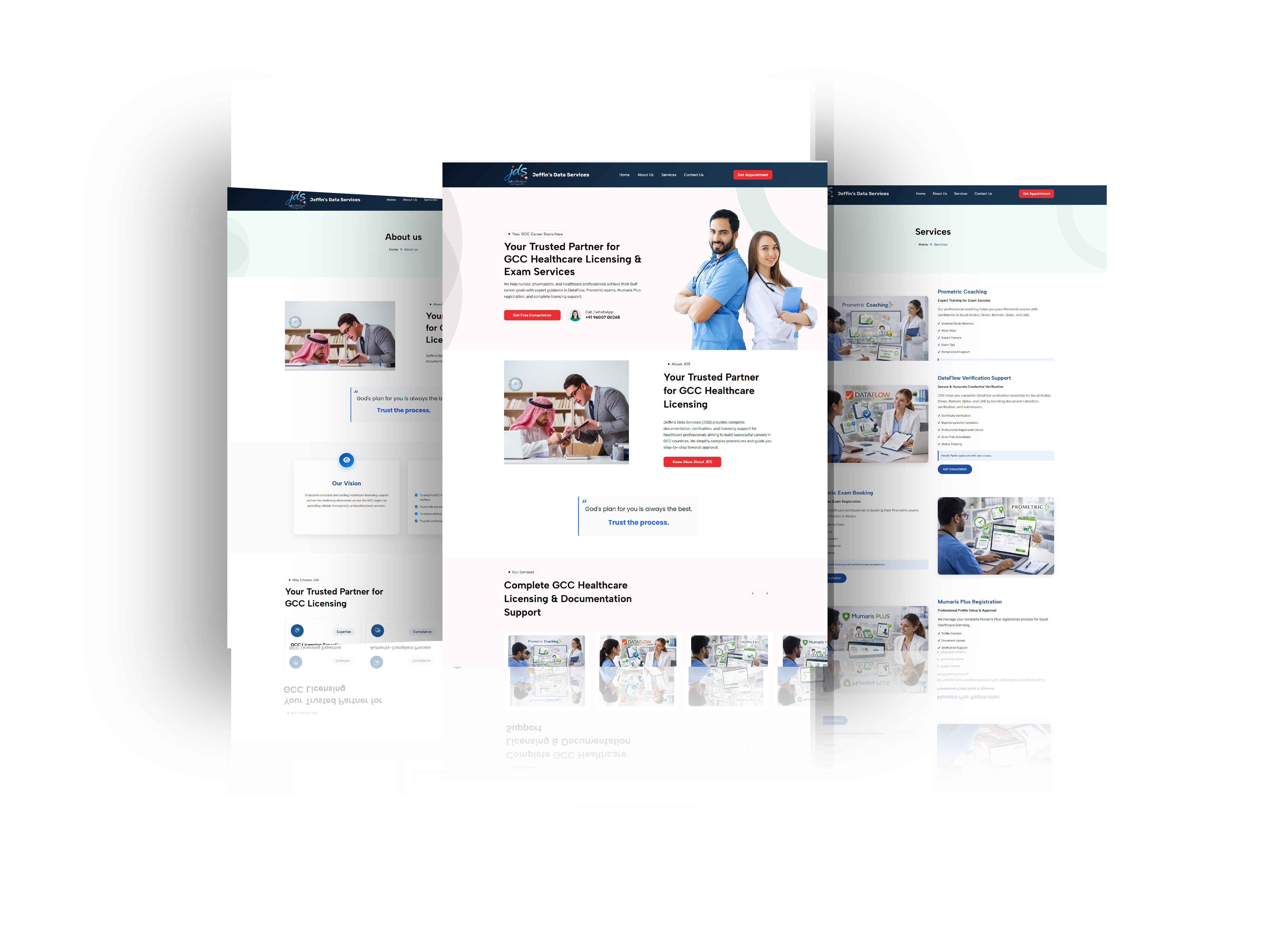 Jeffins Data Services business website design developed by Sam Web Designs India
